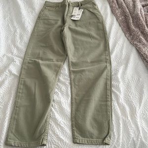 Green Zara jeans - new/ never worn with tags, size 36/ U.S.A. 4